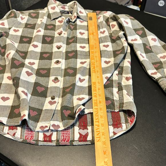 Krazy Kat Essential Shirts Heart Print Button Down Top Women’s S Vintage 90s - Picture 3 of 5